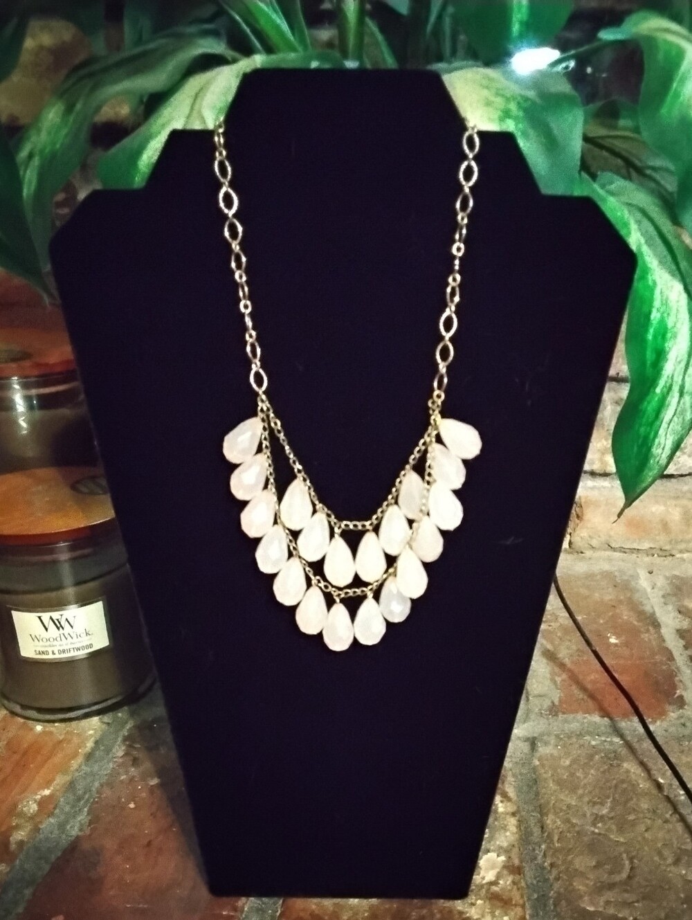 Elegant Soft PinkTeardrop Statement Necklace - Women Jewelry